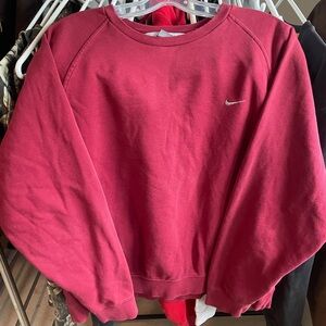 Y2k Nike Burgundy crewneck mini swoosh